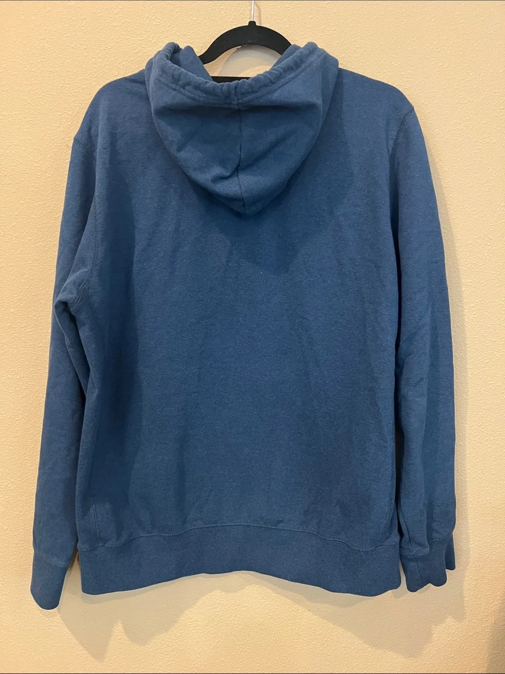 The North Face Men's Blue Crewneck Hoodie with White Logo Patch